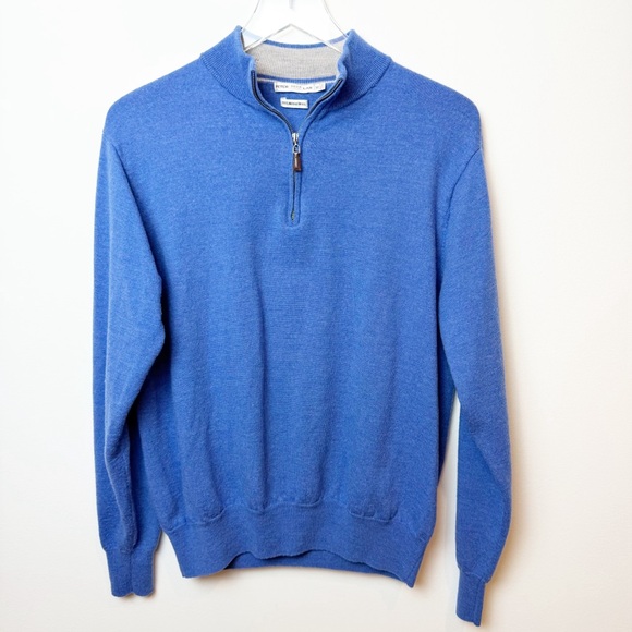 Peter Millar | Men's Extrafine Italian Merino Wool Quarter Zip Pullover Sweater - Picture 3 of 10